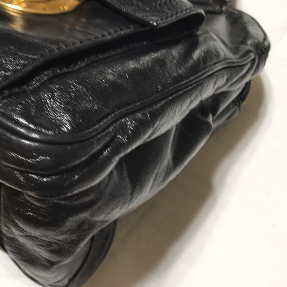 Marc Jacobs triple compartment satchel with double lock and gold tone hardware. - Picture 9 of 16